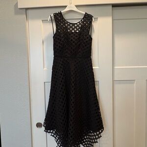 Milly Annemarie Lattice Embroidered Handkerchief Dress